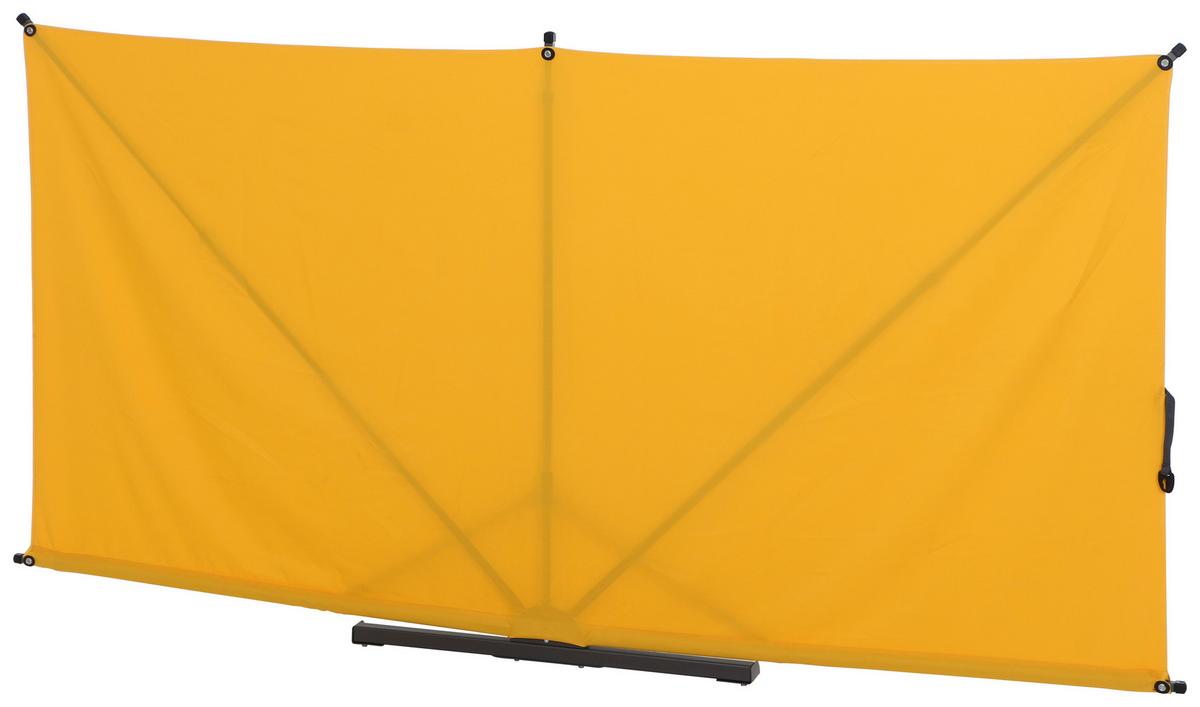 Sichtschutz Anthrazit/Gelb BH: 280 x150 cm - Anthrazit/Gelb, KONVENTIONELL, Textil/Metall (280/150cm) - Siena Garden