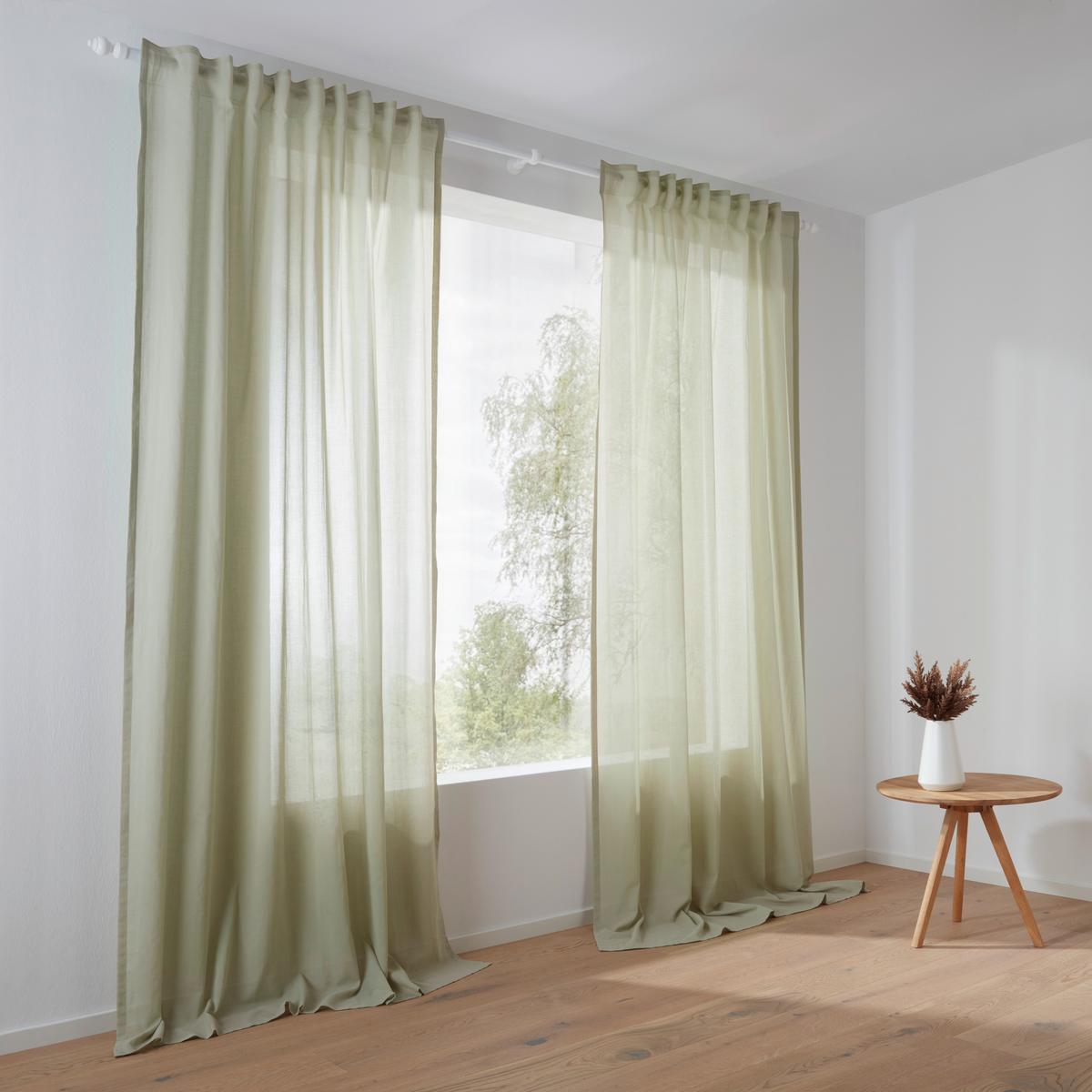 Draperie prefabricată Bio Luise - verde, Natur, textil (140/255-267cm) - ecoTree