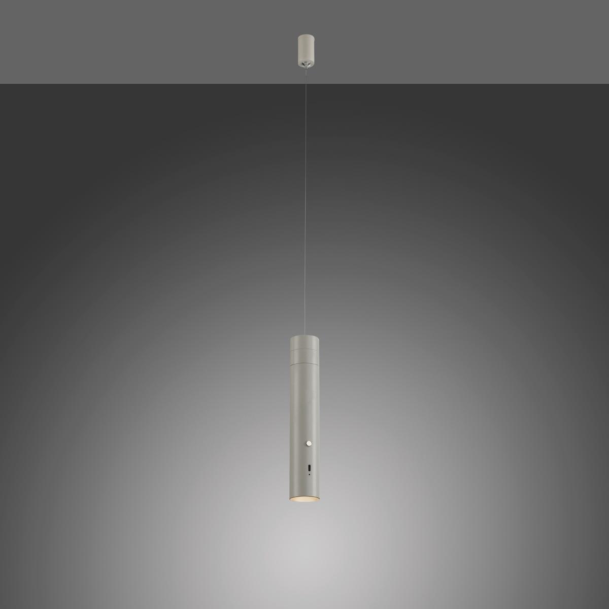 LAMPA WISZĄCA LED 18281-40 ATTACH - greige, Design, tworzywo sztuczne/metal (4/4/200cm)