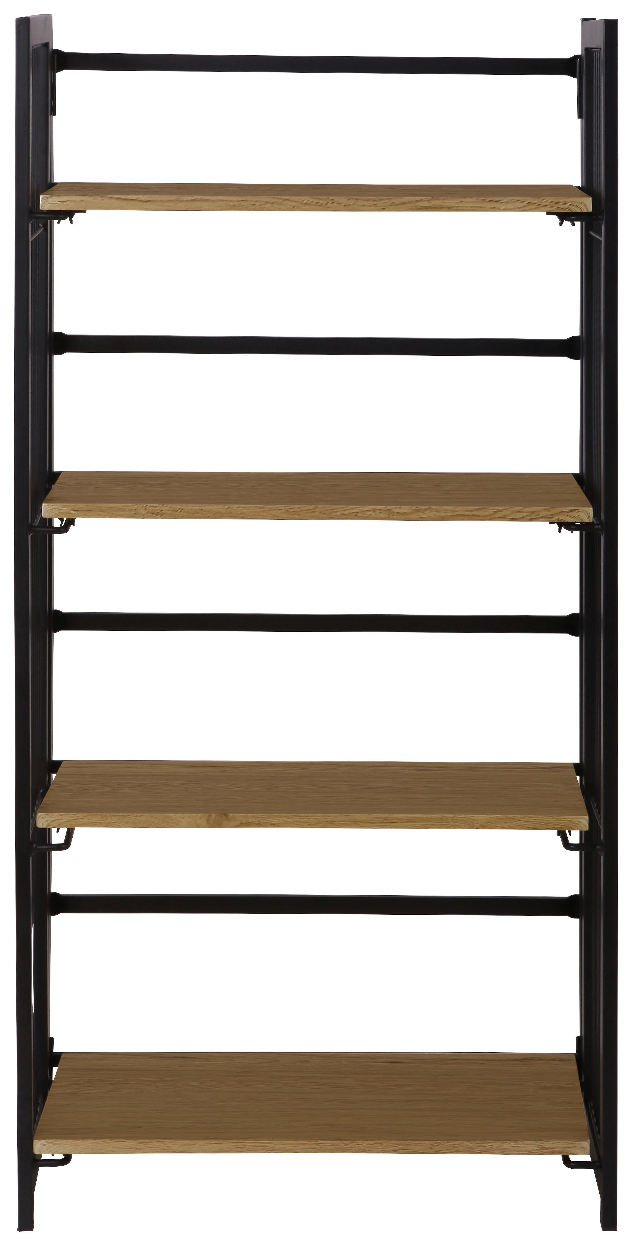 Polica Klapp - boje hrasta/crna, Moderno, drvni materijal/metal (60/124,5/30cm) - Modern Living
