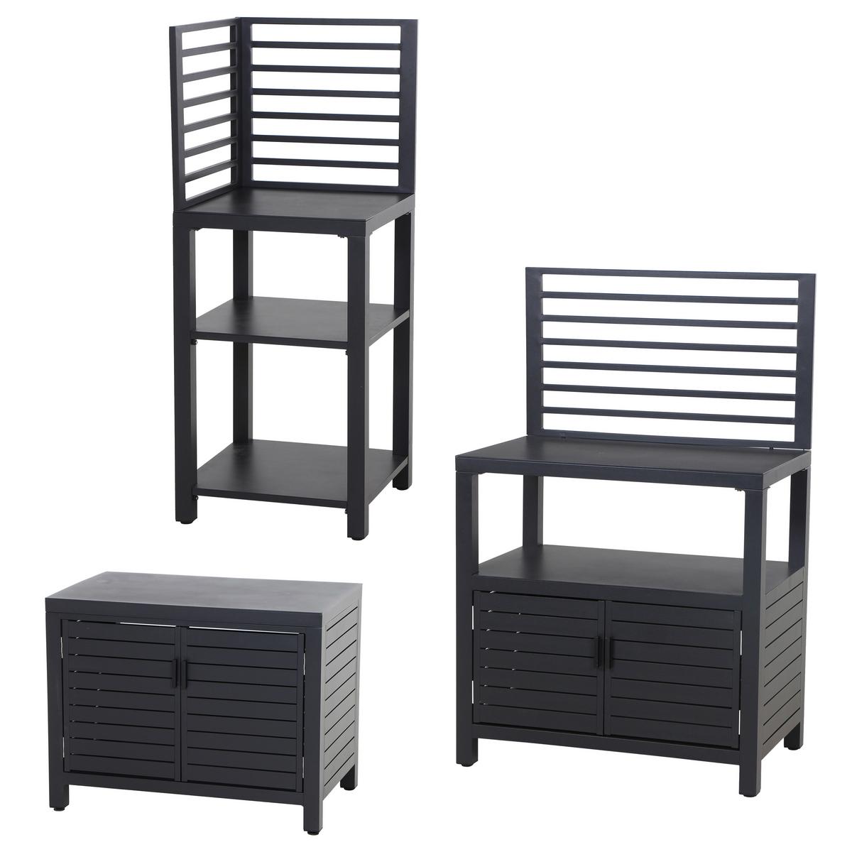 Outdoorküche Anthrazit ca. 236x90x56 cm - Anthrazit, Basics, Metall (236/90/56cm) - Siena Garden