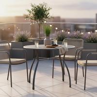 Gartentisch Toulouse Grau Stahl ca. 80x80x74cm - Grau, Basics, Metall (80/80/74cm) - Gardenson