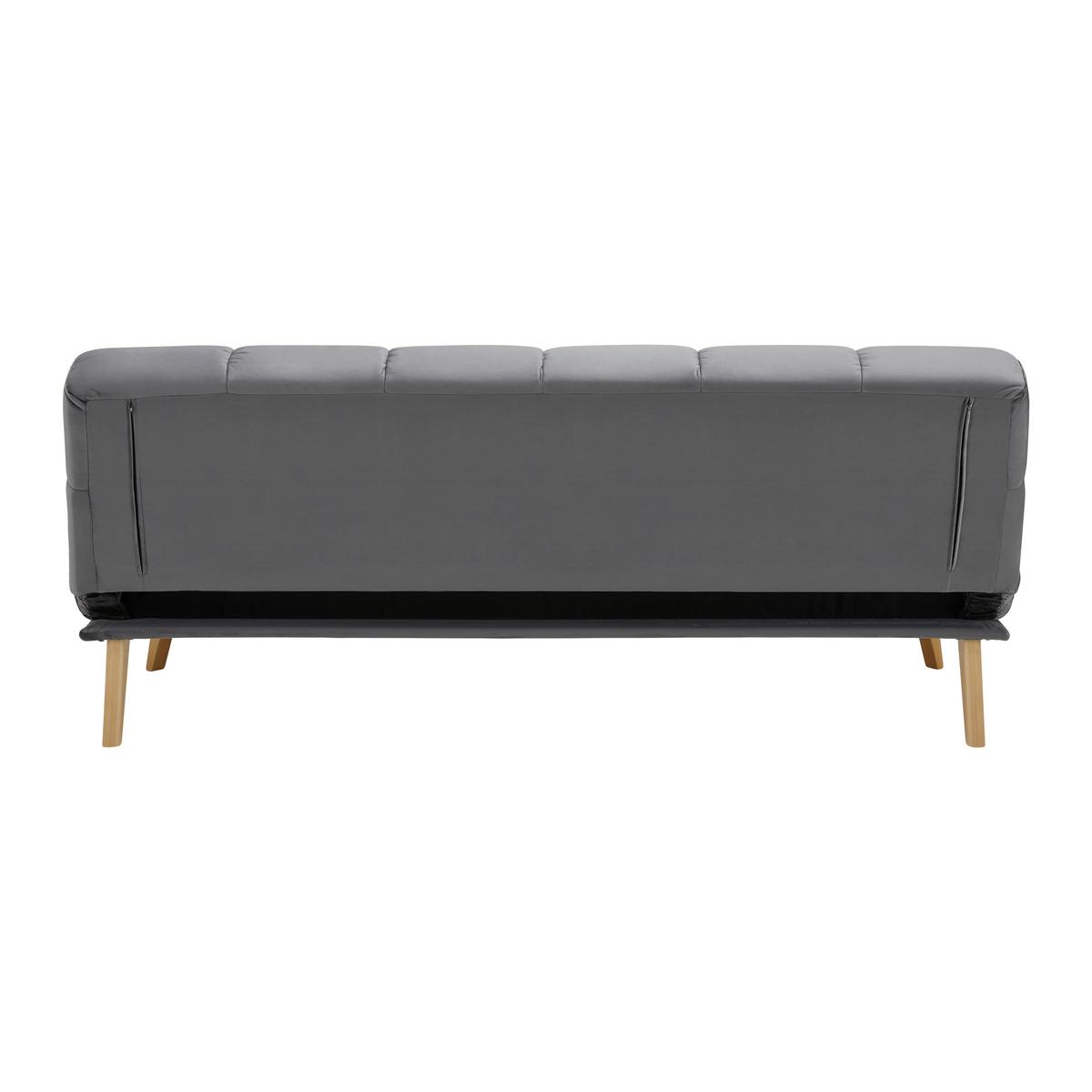 Bettsofa ALVA Dunkelgrau Holzfuss - Dunkelgrau/Naturfarben, Modern, Holz/Textil (185/80/88cm) - Bessagi Home