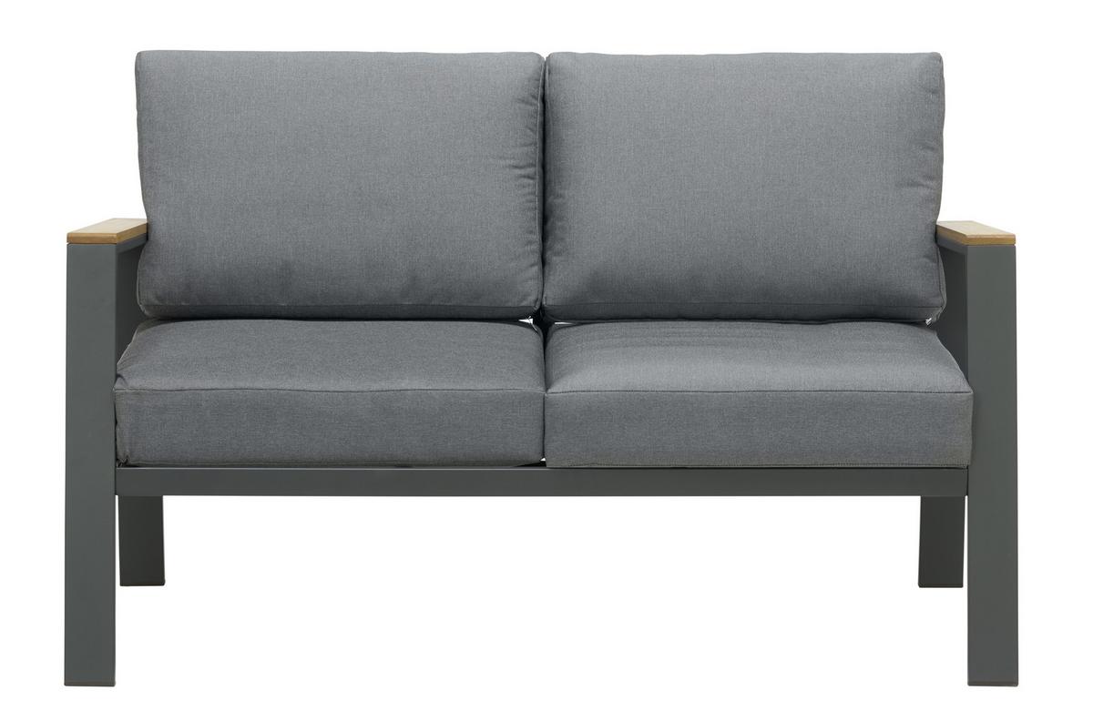 SOFA TARASOWA TORBOLE-03 - antracytowy/kolor naturalny, Design, metal/drewno (132/74/75cm) - Ambia Garden
