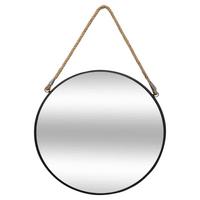 Oglindă Eden, D cca. 55 cm - culoare natur/negru, Design, sticlă/materiale naturale (55cm)