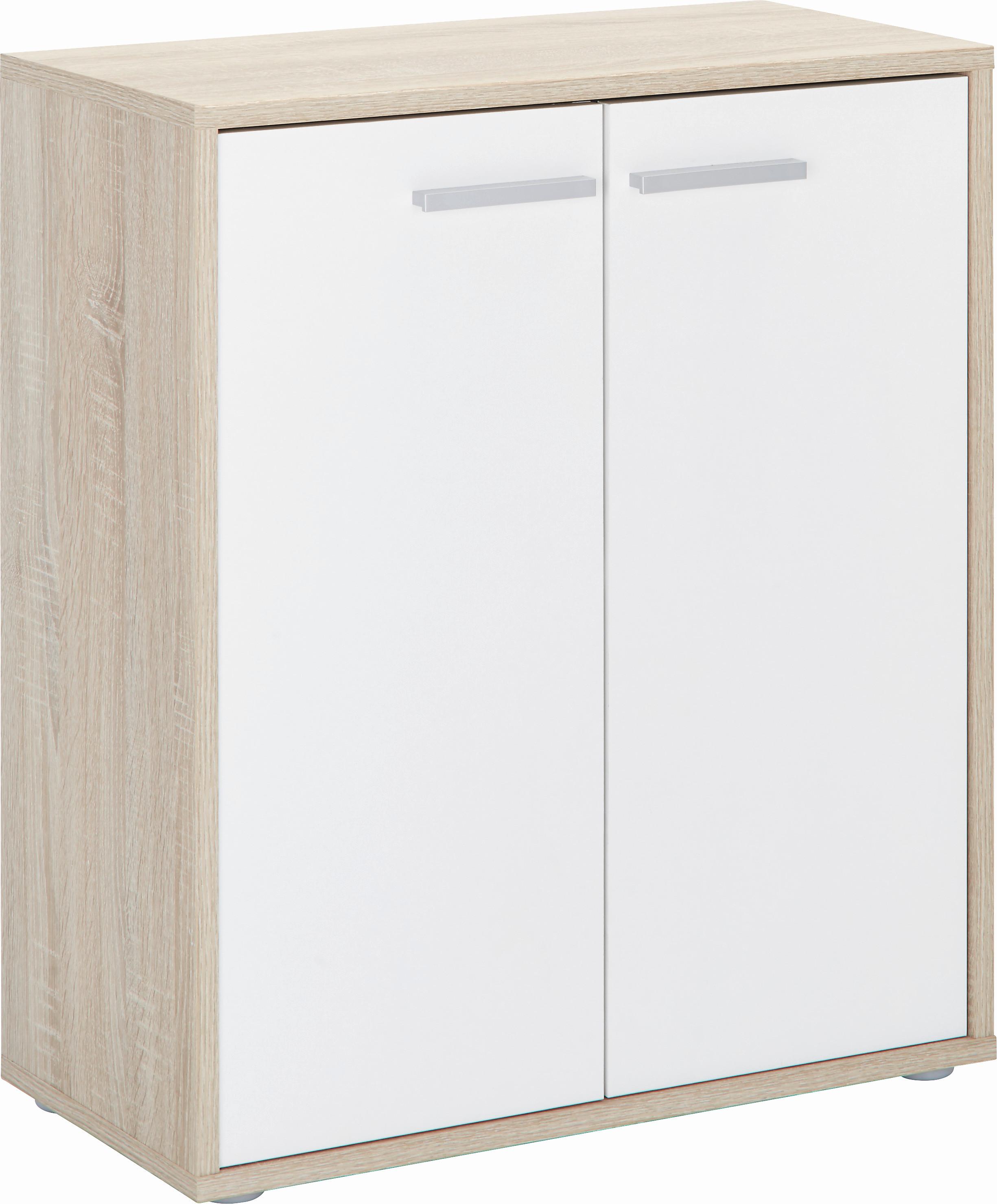 Komód 2 Ajtós Tölgy-fehér Szín Andrea - Sonoma tölgy/fehér, Konventionell, faalapú anyag (60/70/30cm) - Best Price
