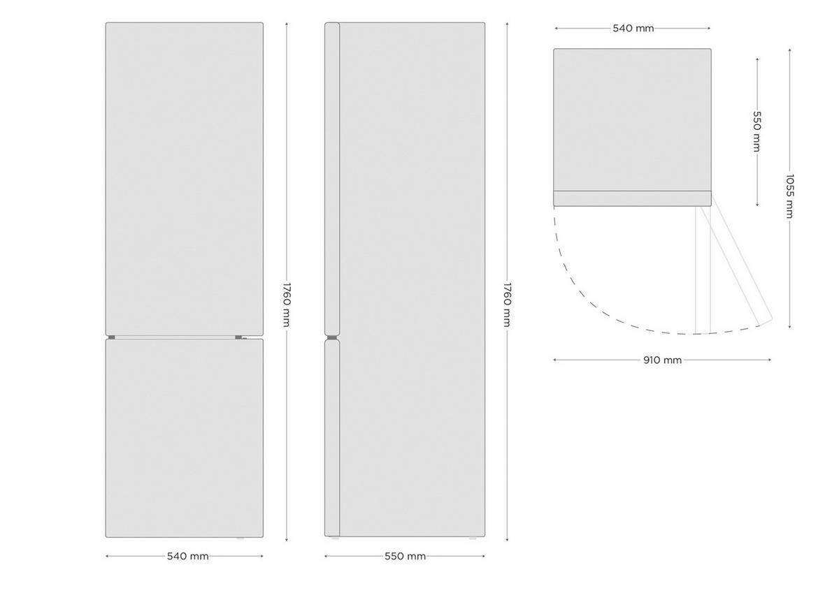 Kühl-Gefrier-Kombination Respekta Gotland Schwarz - Schwarz, Basics, Glas/Kunststoff (54/176/55cm) - Respekta