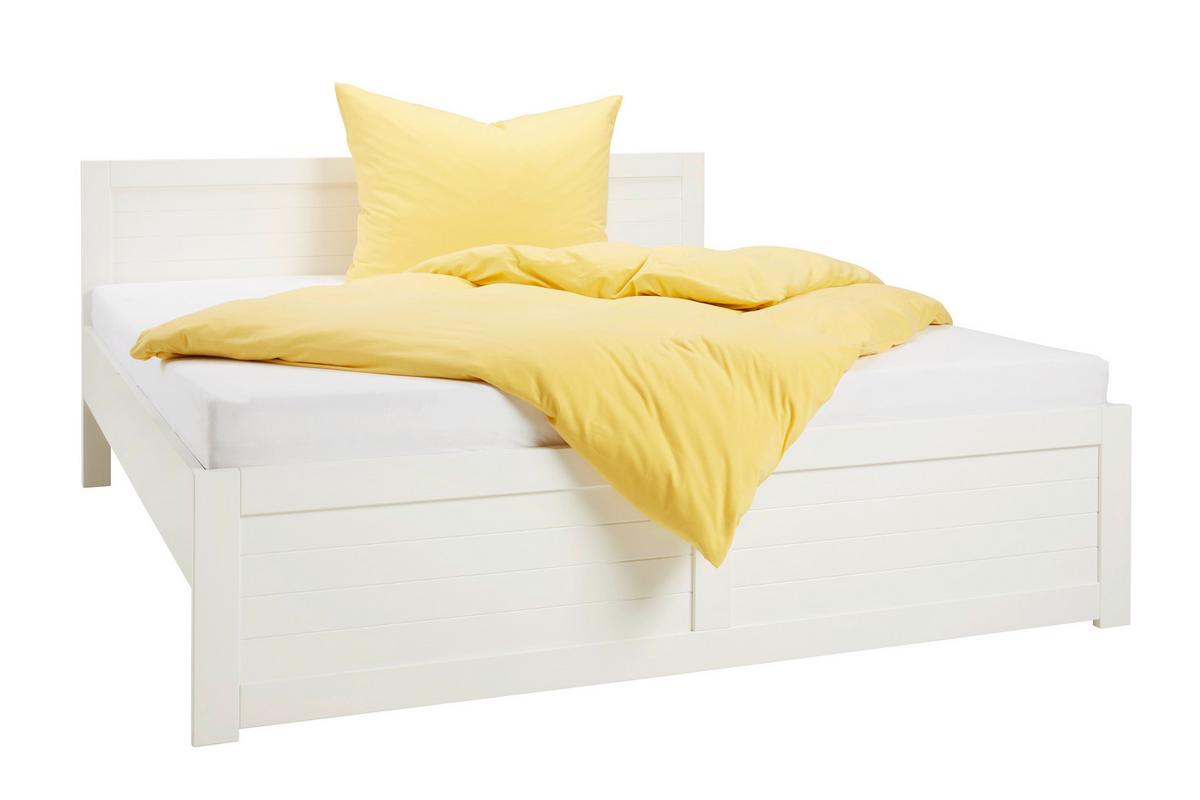 Bett in Weiß ca. 180x200cm - Weiß, ROMANTIK / LANDHAUS, Holz/Holzwerkstoff (186/90/206cm) - Mömax