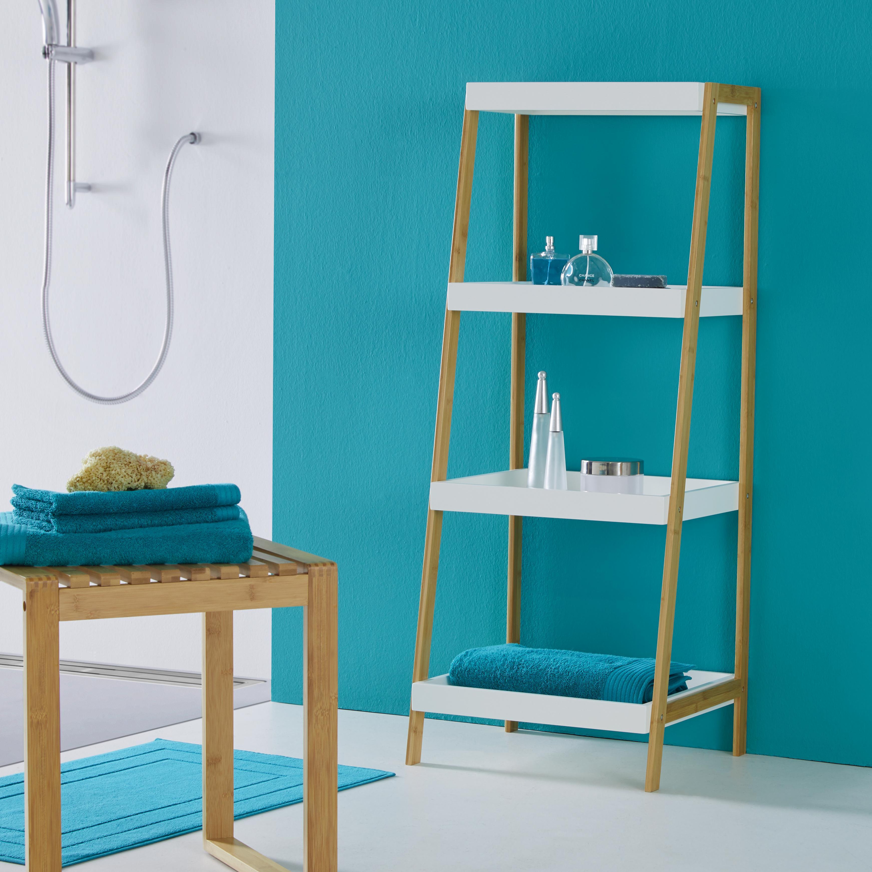 Regal in Weiß/Buchefarben 'Mirella' - Buchefarben/Weiß, MODERN, Holz (44/110/37cm) - Bessagi Home