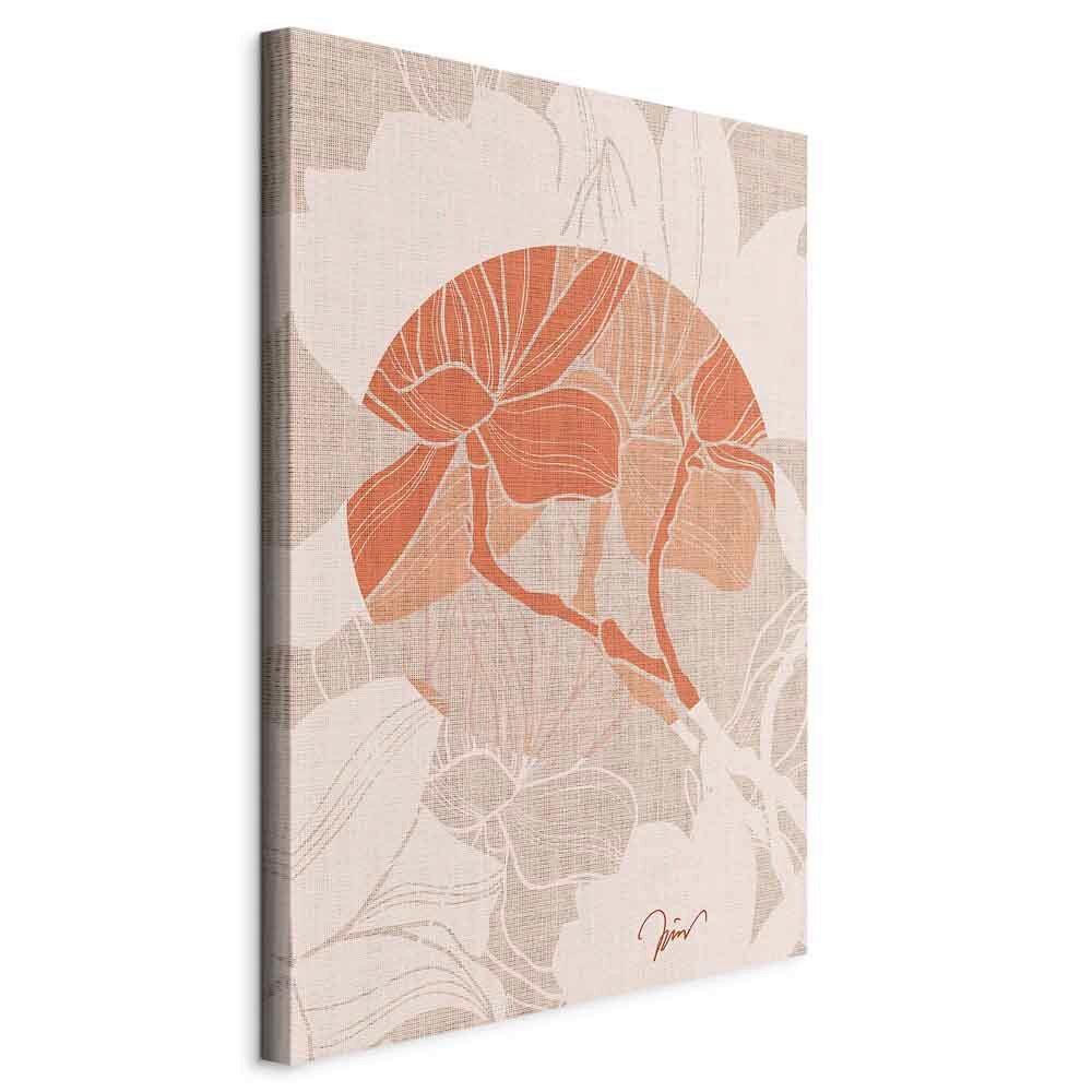 Leinwandbild Stylish magnolia Greige/Dunkelorange - Greige/Dunkelorange, Basics, Holzwerkstoff/Textil (40/60/1.2cm) - artgeist