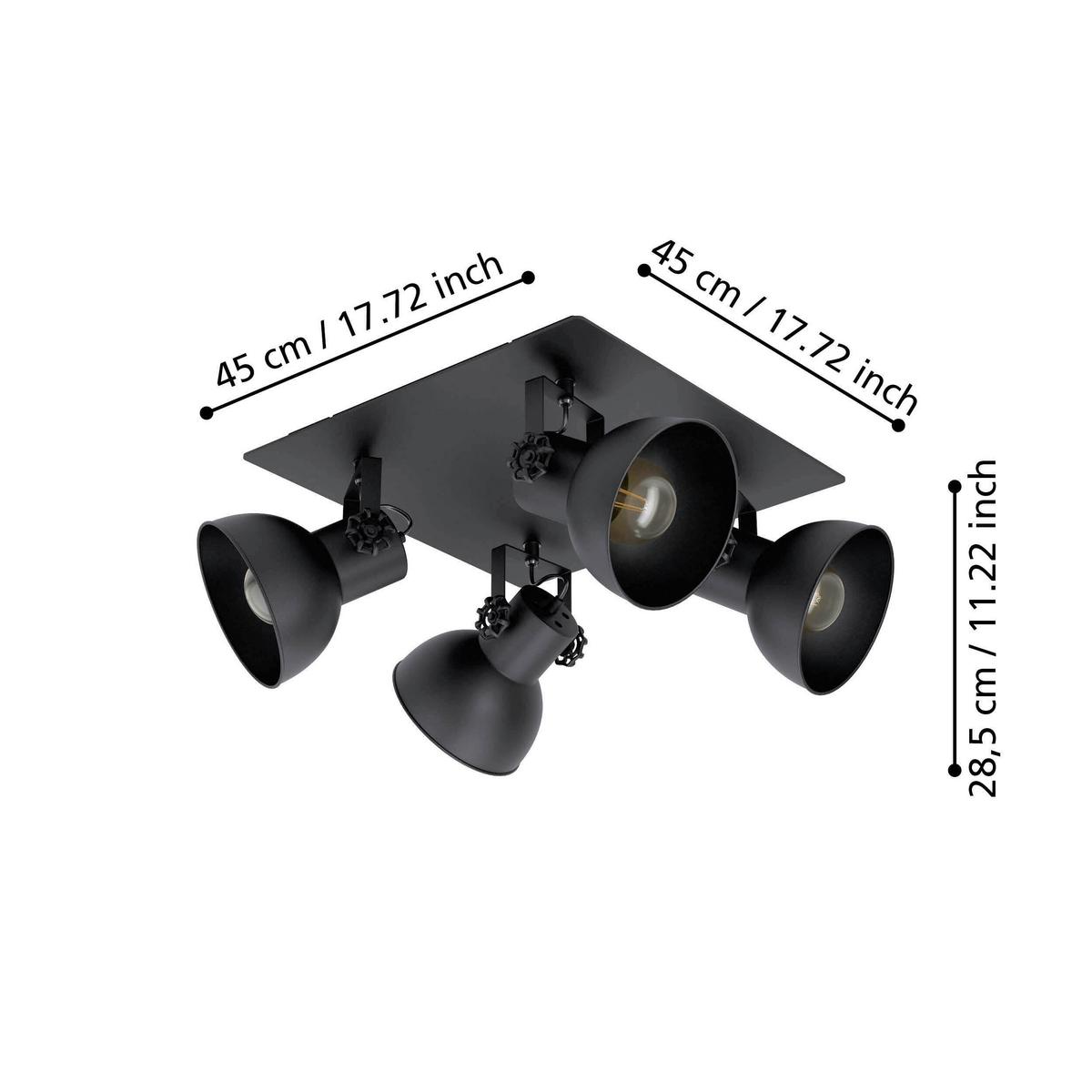 Strahler 43434 *barnstaple 1 - Schwarz, Basics, Holz/Metall (45/45/23,6cm) - Eglo