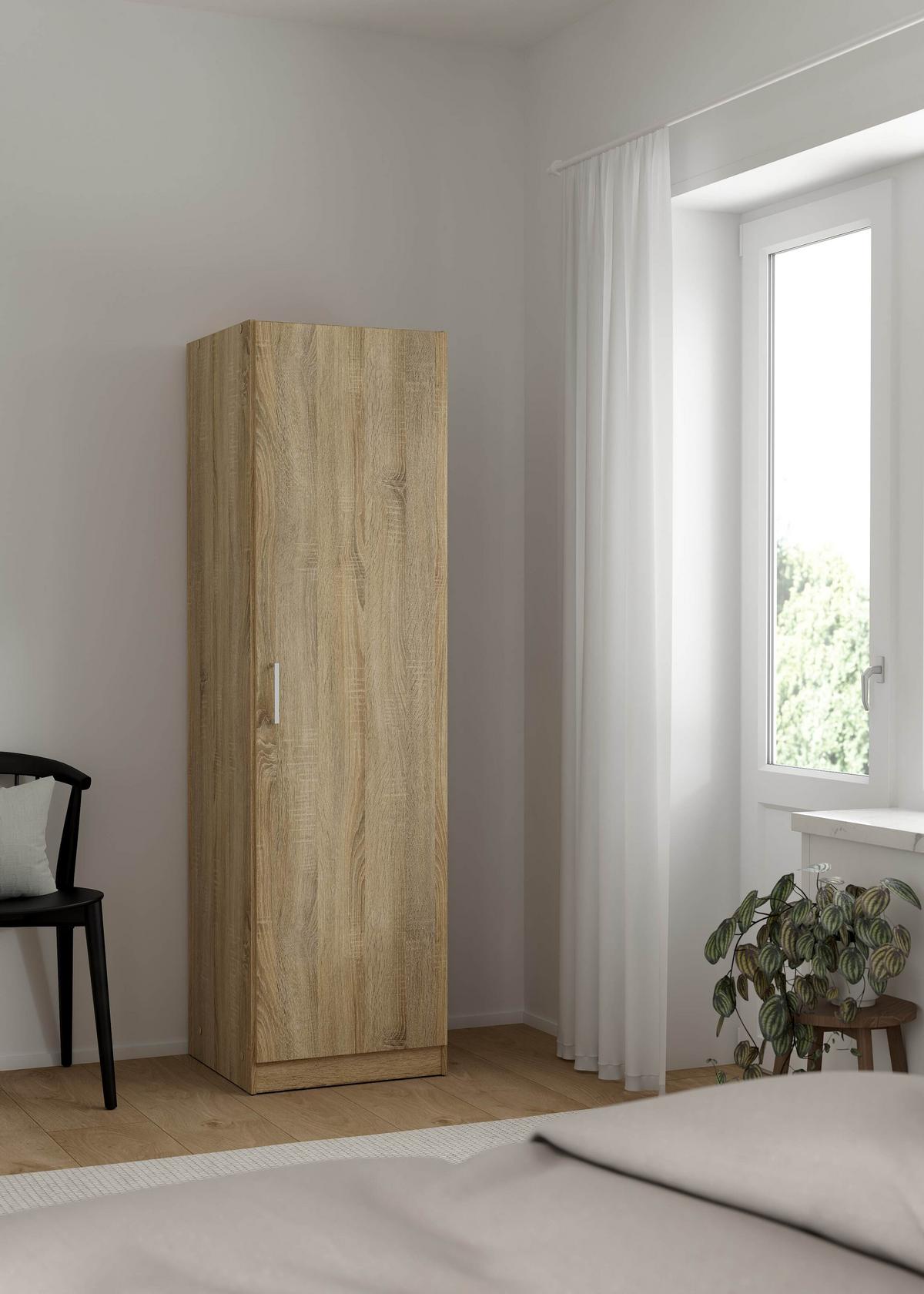 Ruhásszekrény Space - Sonoma tölgy, Konventionell, műanyag/fa (48,6/175,4/49,5cm)