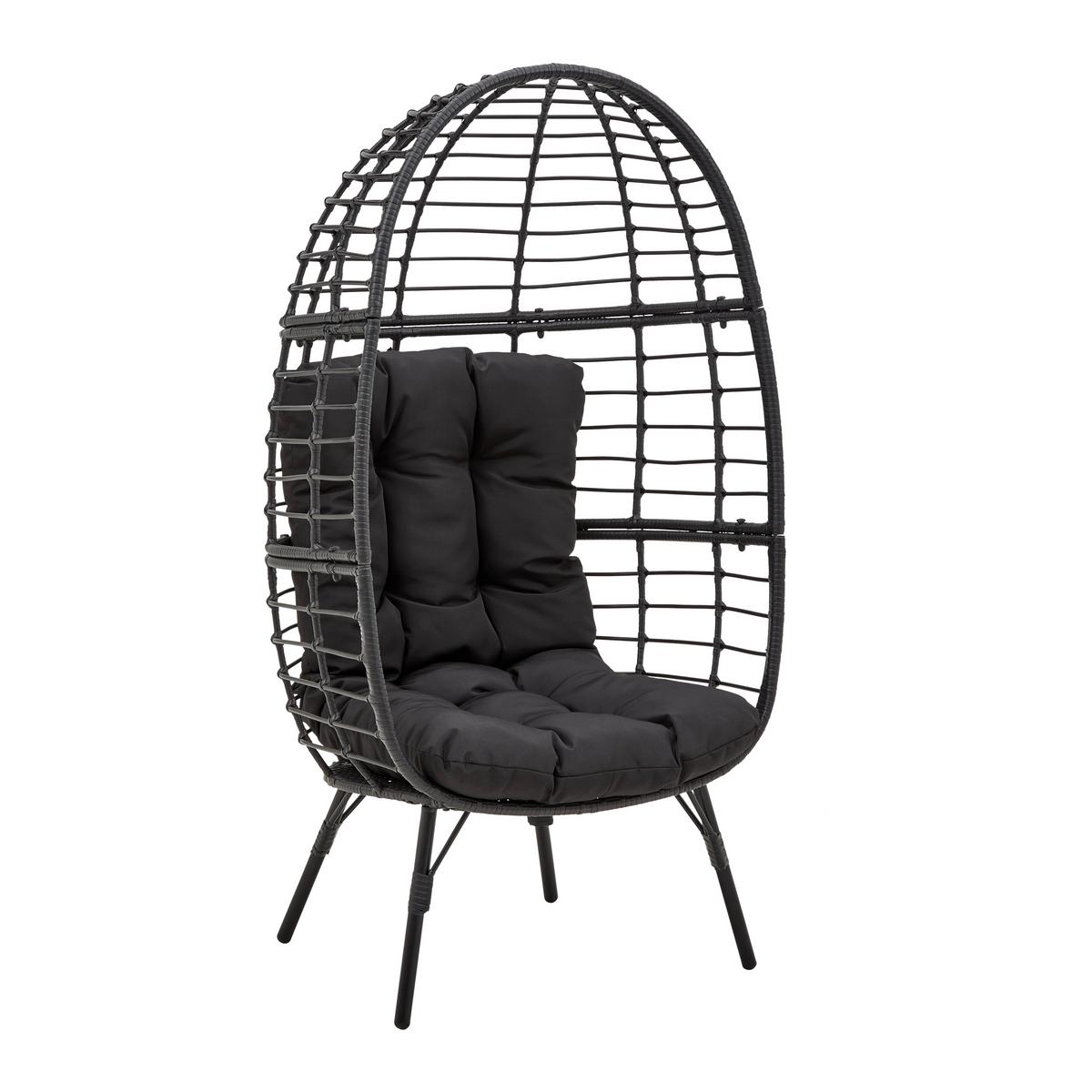 Kerti Relax Szék Nara - fekete, Modern, textil/fém (77/145/67cm) - Bessagi Garden