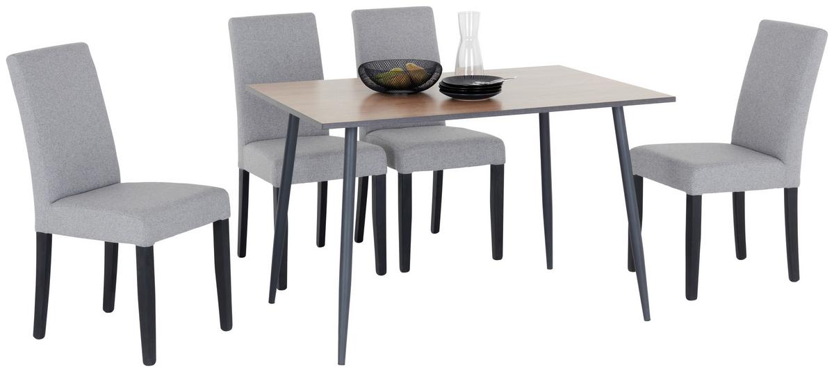 Masa TOM - culoare natur/negru, Konventionell, metal/material pe bază de lemn (120/76/80cm) - Based