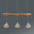 Hängeleuchte Jebel, max. 40 Watt - Silberfarben/Grau, LIFESTYLE, Holz/Metall (85/15/105cm)