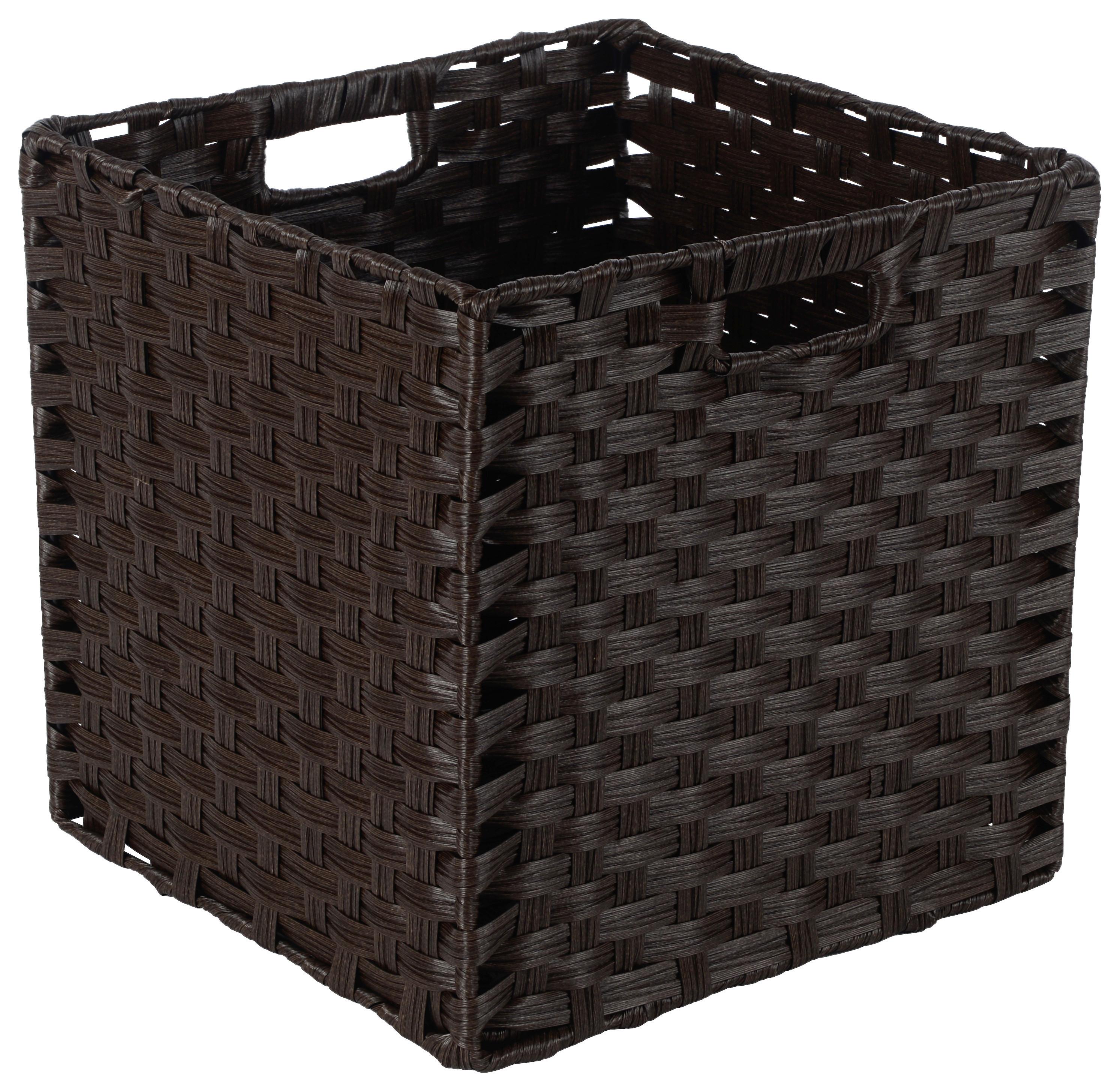 Coș Kuba - maro închis, plastic/metal (38/30/28cm) - Mömax