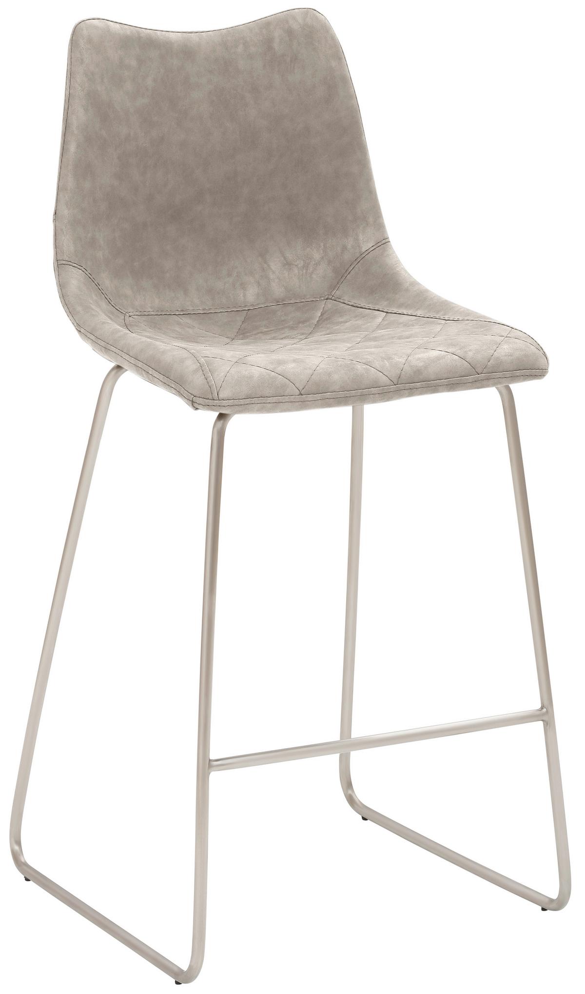 Barhocker My Solo ca. 49x100 cm Hellgrau - Edelstahlfarben/Hellgrau, KONVENTIONELL, Textil/Metall (49/99/51cm) - Livetastic