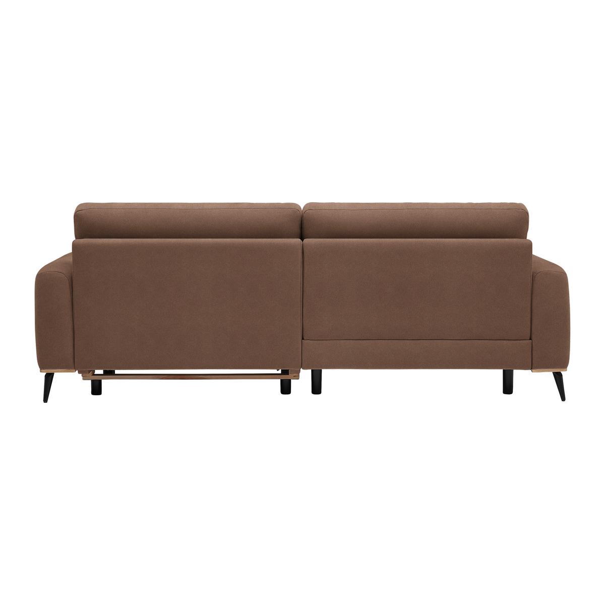 Wohnlandschaft Romeo Braun - Schwarz/Braun, KONVENTIONELL, Textil/Metall (167/87/234cm) - Zandiara
