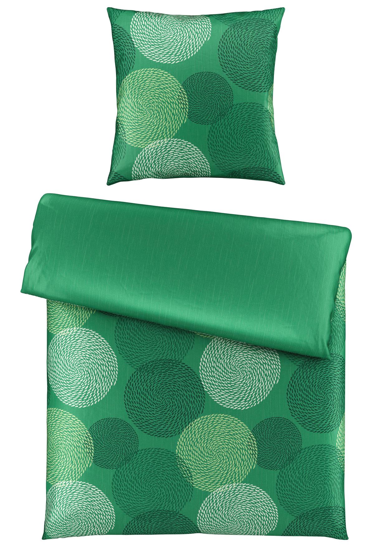 POŚCIEL DWUSTRONNA CERCHI - zielony, Design, tkanina (135/200cm) - Novel