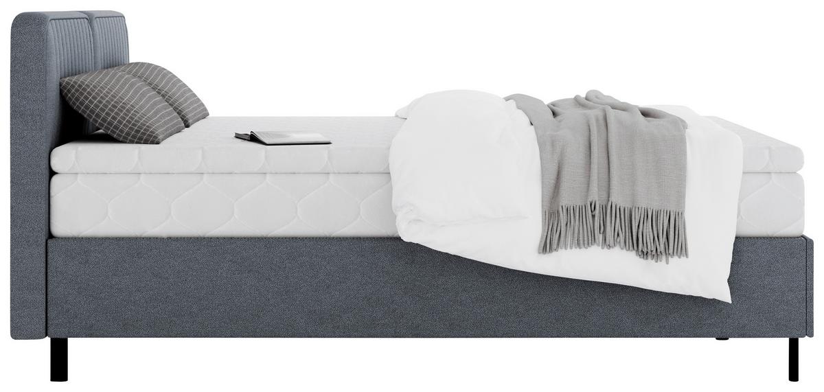 Boxbett Livetto Anthrazit ca. 180x200cm - Anthrazit/Schwarz, KONVENTIONELL, Holz/Textil (180/200cm) - Mömax