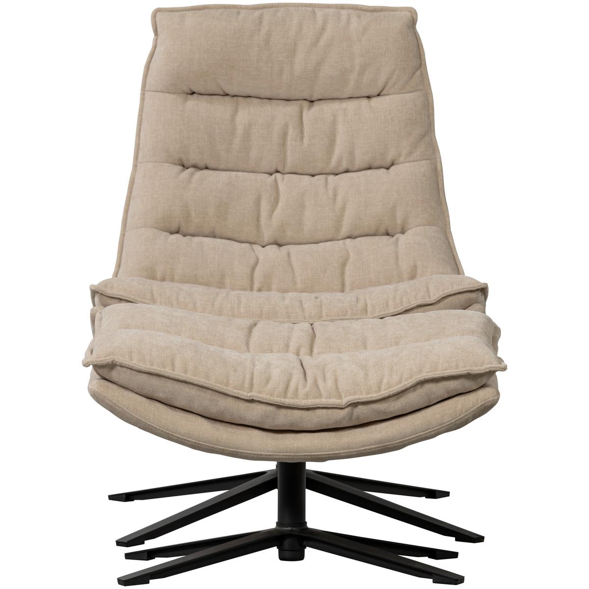 SESSELSET Kube Naturfarben B: 77cm - Schwarz/Naturfarben, Design, Textil/Metall (77/97/69cm) - Livetastic