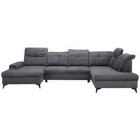 Wohnlandschaft Sierra Grau - Schwarz/Grau, Modern, Textil/Metall (181/364/230cm) - Mömax