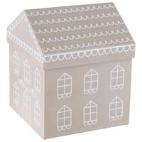 Dekobox Villana I in Weiss/Beige - Weiss/Beige, Romantik / Landhaus, Papier (14/17/14cm) - Premium Living