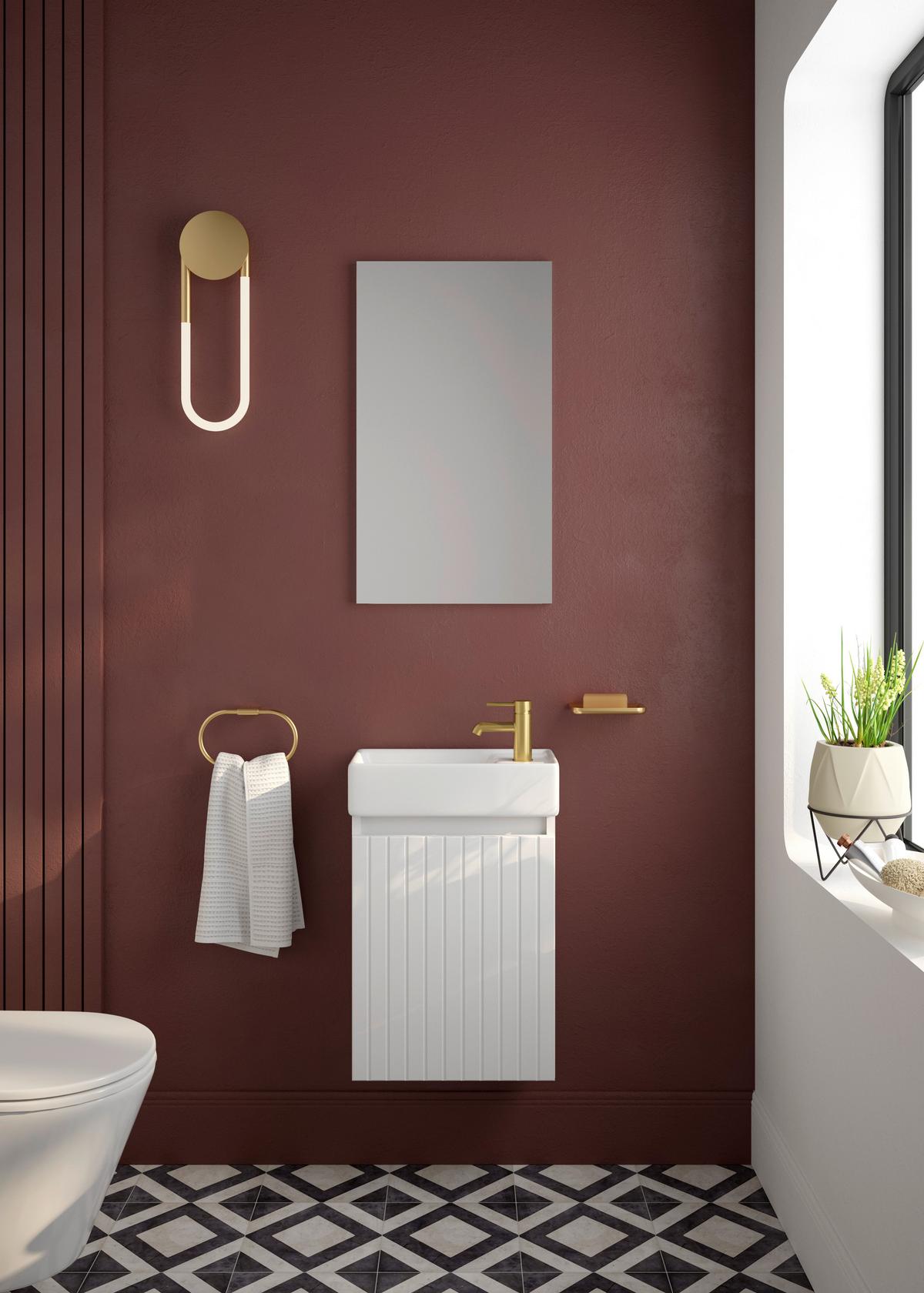 SZAFKA Z UMYWALKĄ BANO 2 - biały, Basics, materiał drewnopochodny/ceramika (40cm)