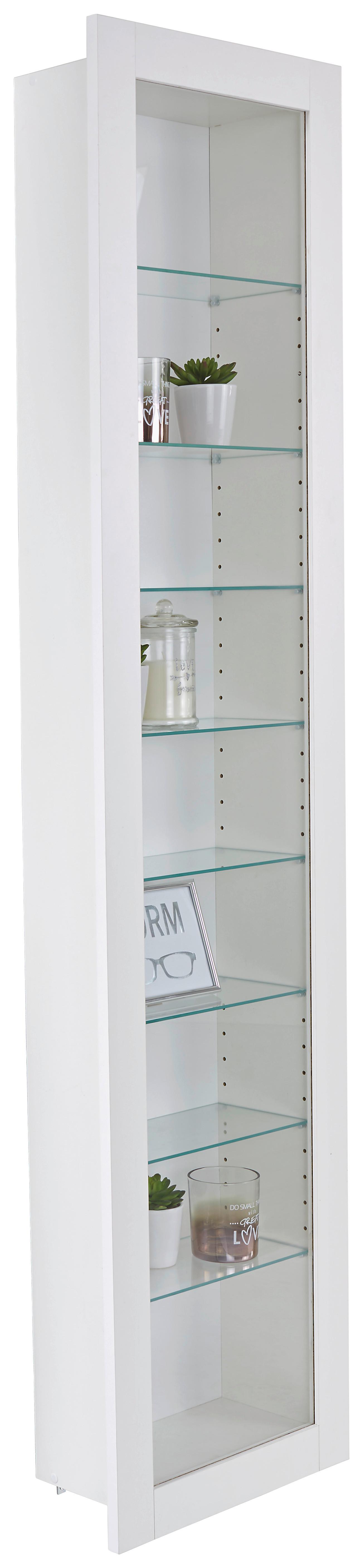 Falivitrin Fehér 8 Üvegpolccal Boni - fehér, Modern, faalapú anyag/Üveg (42/168,5/17cm)