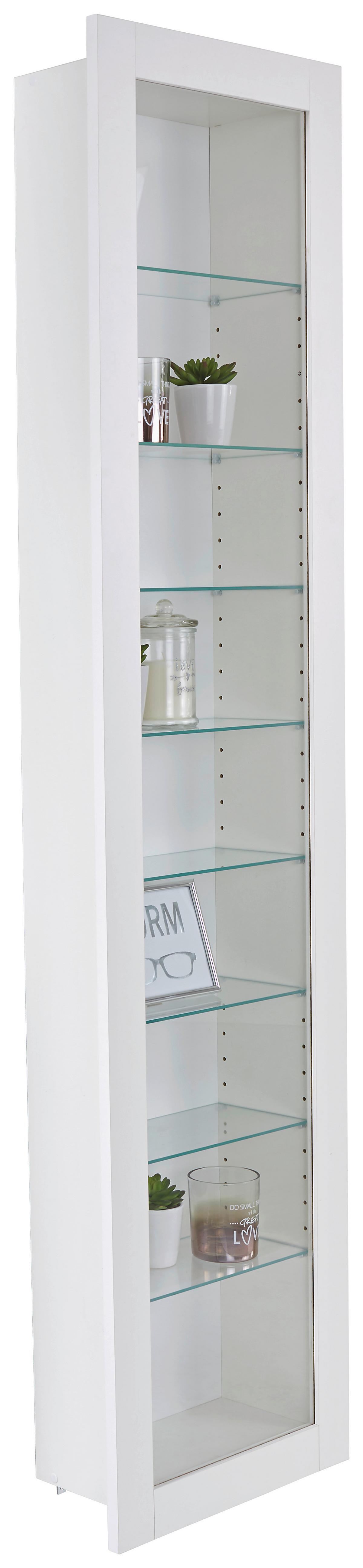 Falivitrin Fehér 8 Üvegpolccal Boni - fehér, Modern, faalapú anyag/Üveg (42/168,5/17cm)
