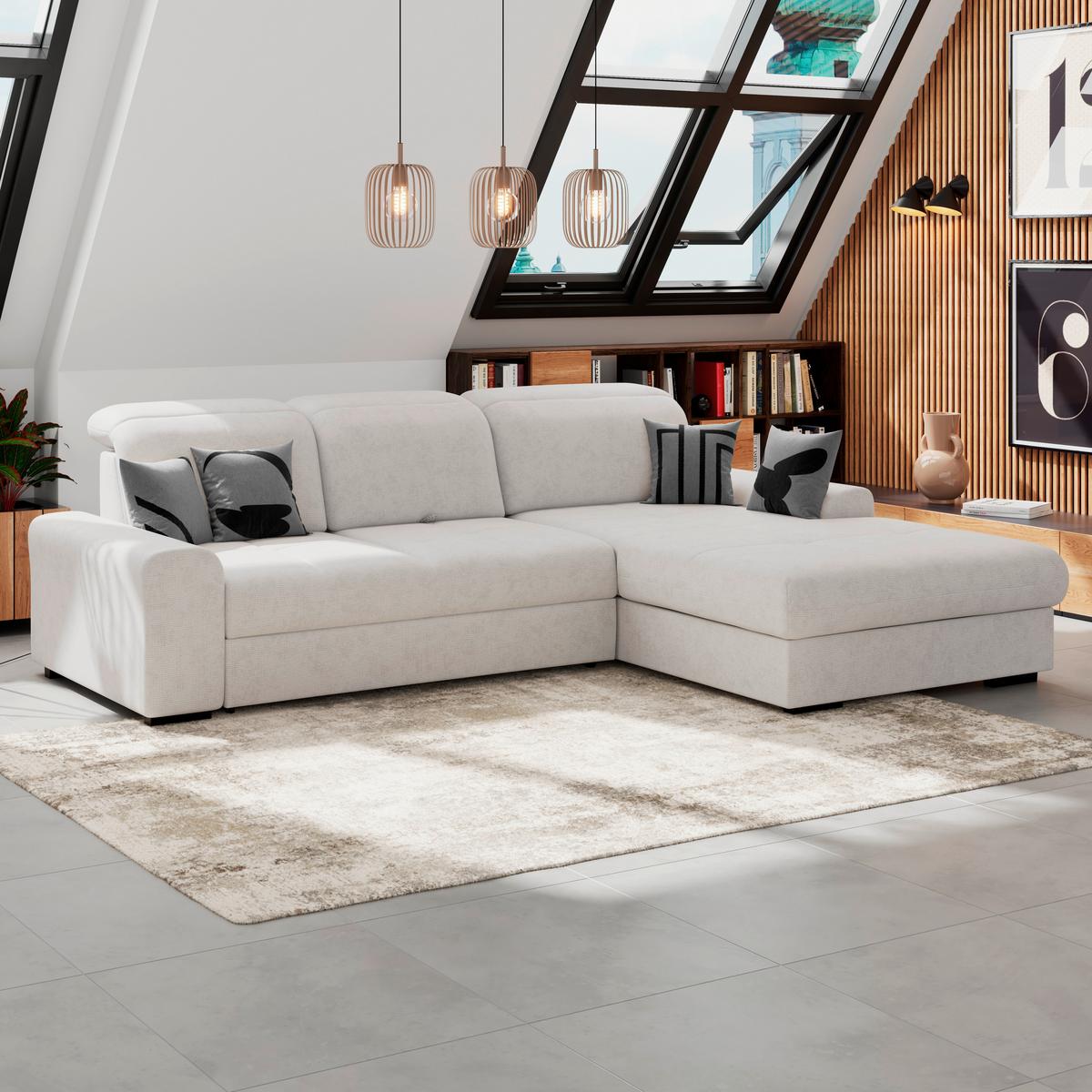 Kutna Garnitura Malaga - bijela/crna, Konvencionalno, tekstil/drvo (286/203cm) - Ondega