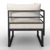 ENSEMBLE LOUNGE ADRIANO - couleur acacia/noir, MODERN, métal/textile - Bessagi Garden