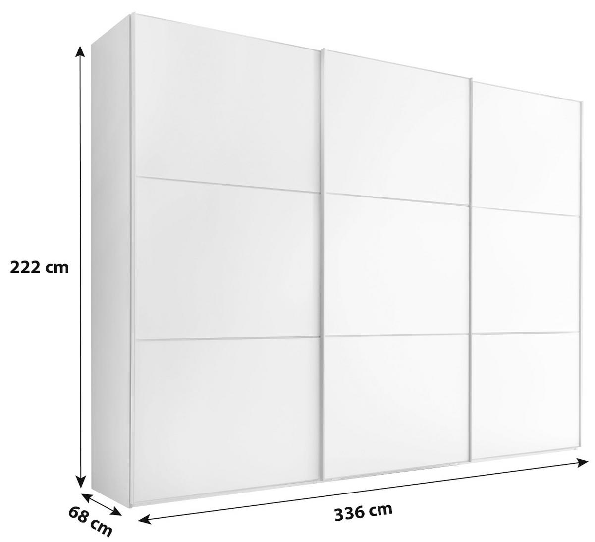 Ormar S Kliznim Vratima Includo - bijela/boje aluminija, Moderno, drvni materijal (336/222/68cm) - Premium Living