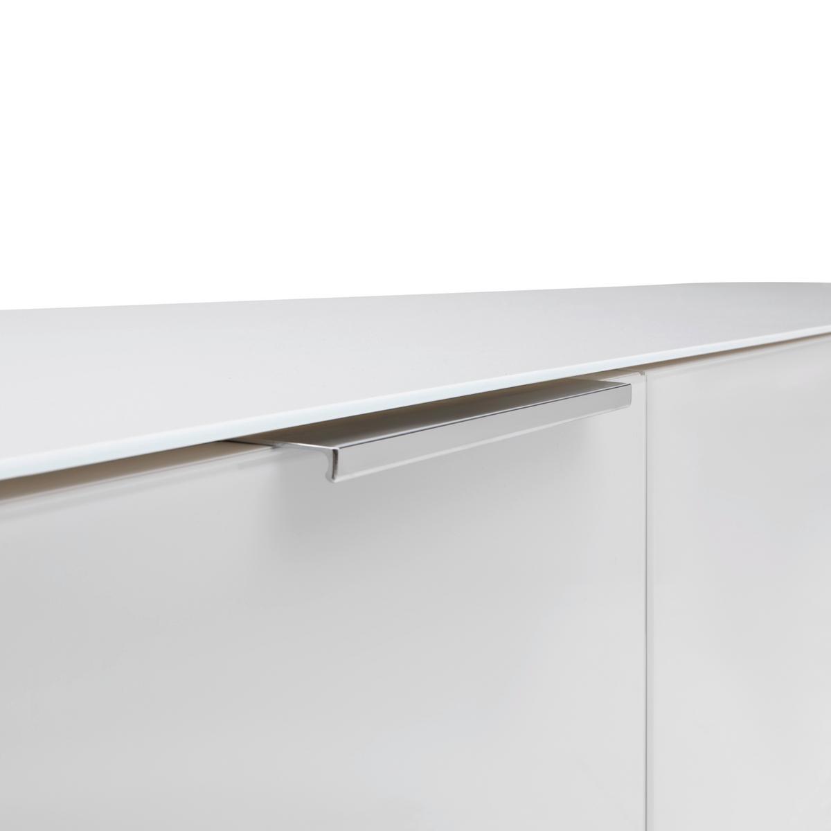 TV-Element Siena Weiß - Chromfarben/Schwarz, MODERN, Glas/Holzwerkstoff (226/55/40cm) - Premium Living