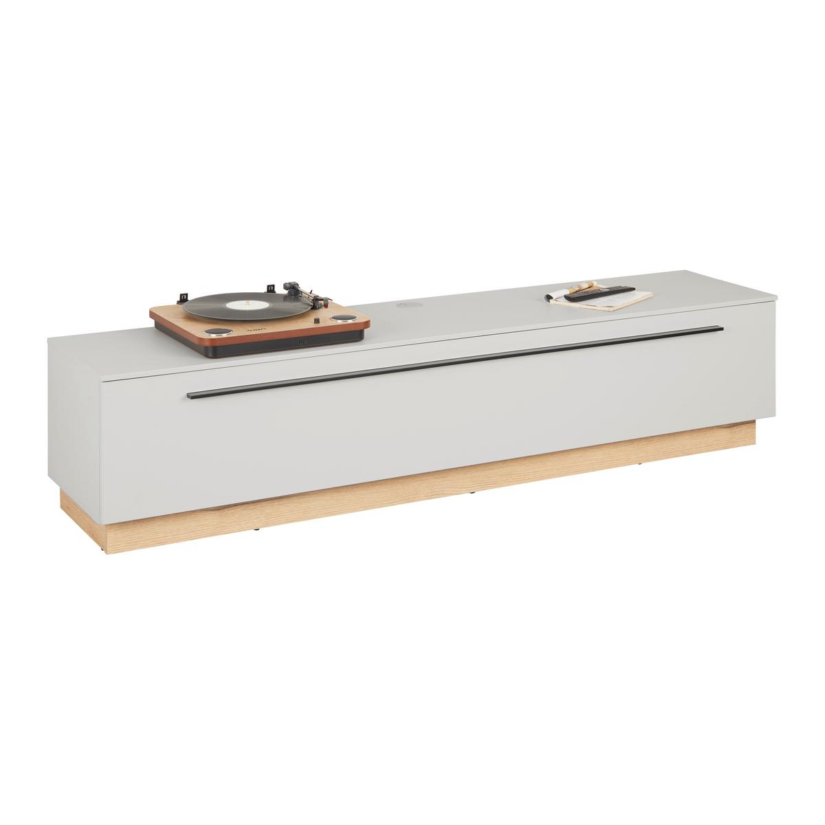 Comodă TV MATEO - cașmir/culoare lemn stejar, Modern, material pe bază de lemn (180/41/40cm) - Modern Living