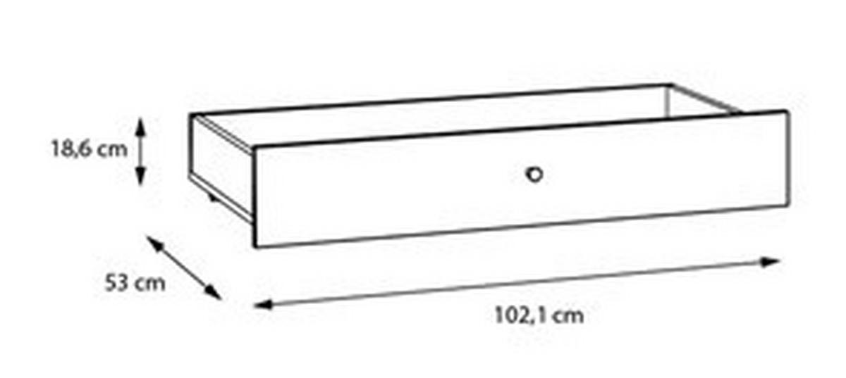 Posteljni Predal Whenua, Barva Hrasta, Zelena - barve hrasta/žajbljevo zelena, Moderno, leseni material (102,1/18,6/53cm) - Mömax