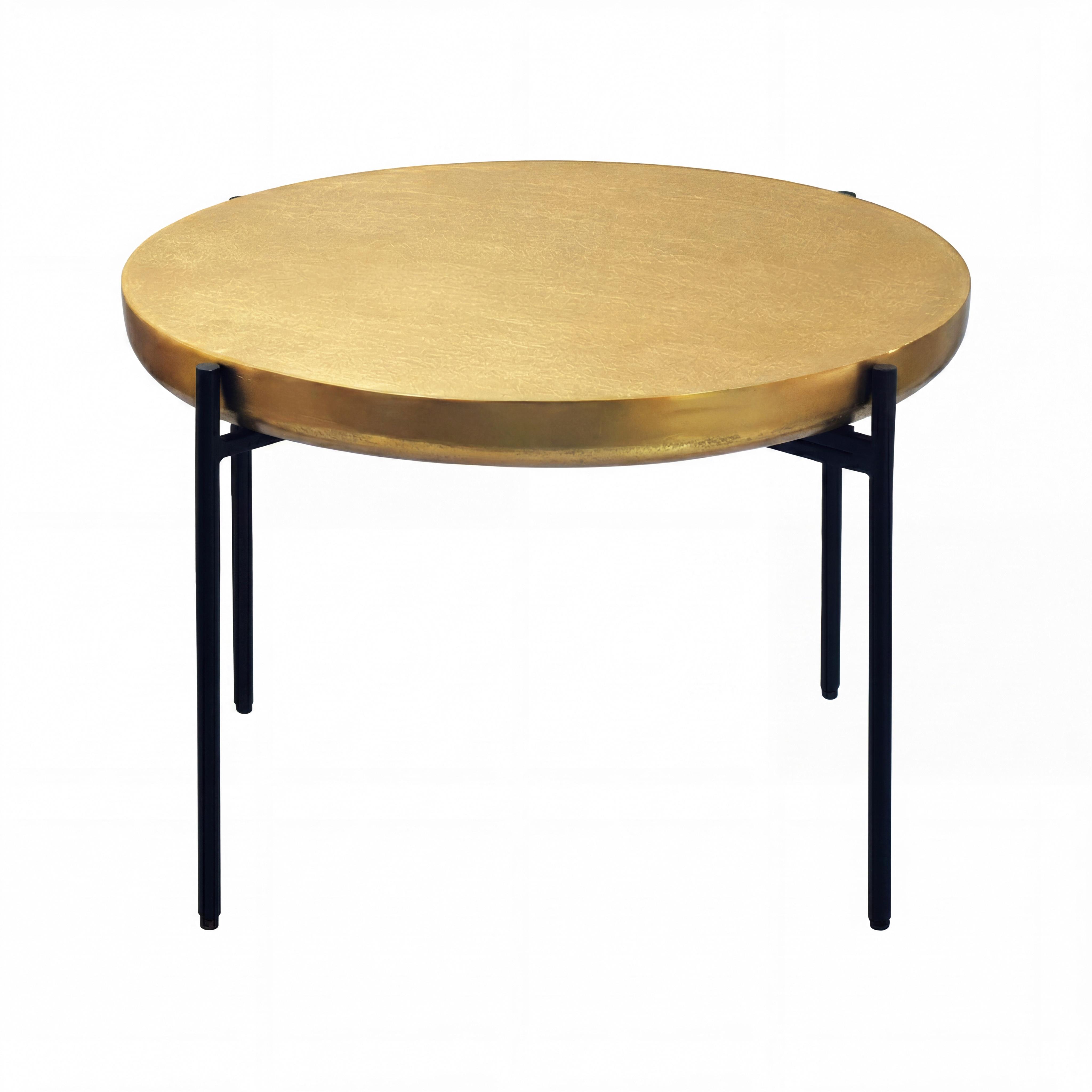 Couchtisch Wl7.654 - Goldfarben/Schwarz, Design, Metall (63/63/41cm) - Livetastic