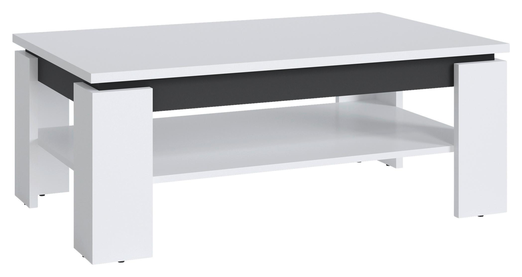 Măsuță de cafea CAMPANIA - alb/antracit, Trend, material pe bază de lemn (110/43/67cm) - Modern Living