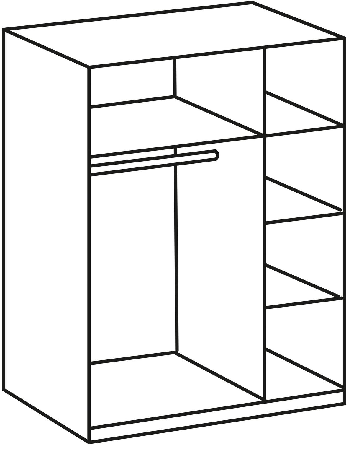 Ormar S Klasičnm Vratima Imago - boje hrasta/boje aluminija, Konvencionalno, staklo/drvni materijal (135/199/58cm) - Modern Living