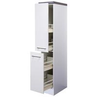 Apothekerschrank Weiß - Edelstahlfarben/Weiß, MODERN, Holzwerkstoff/Metall (30/162/57cm) - FlexWell