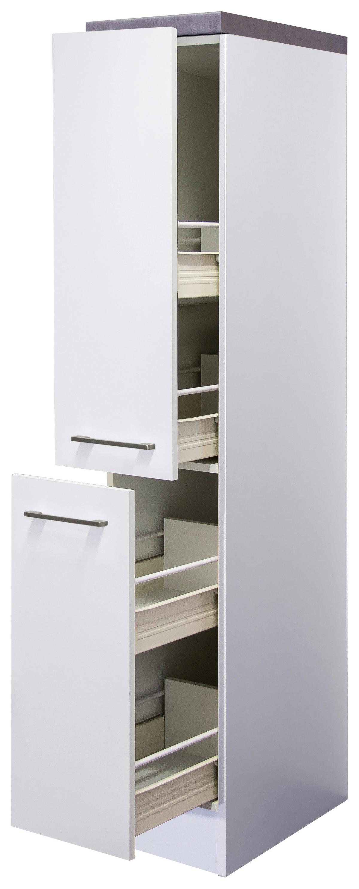 Apothekerschrank Weiß - Edelstahlfarben/Weiß, MODERN, Holzwerkstoff/Metall (30/162/57cm) - FlexWell