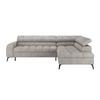 Kutna Garnitura Volf - svijetlo siva/crna, Trend, tekstil/metal (261/203cm) - Modern Living