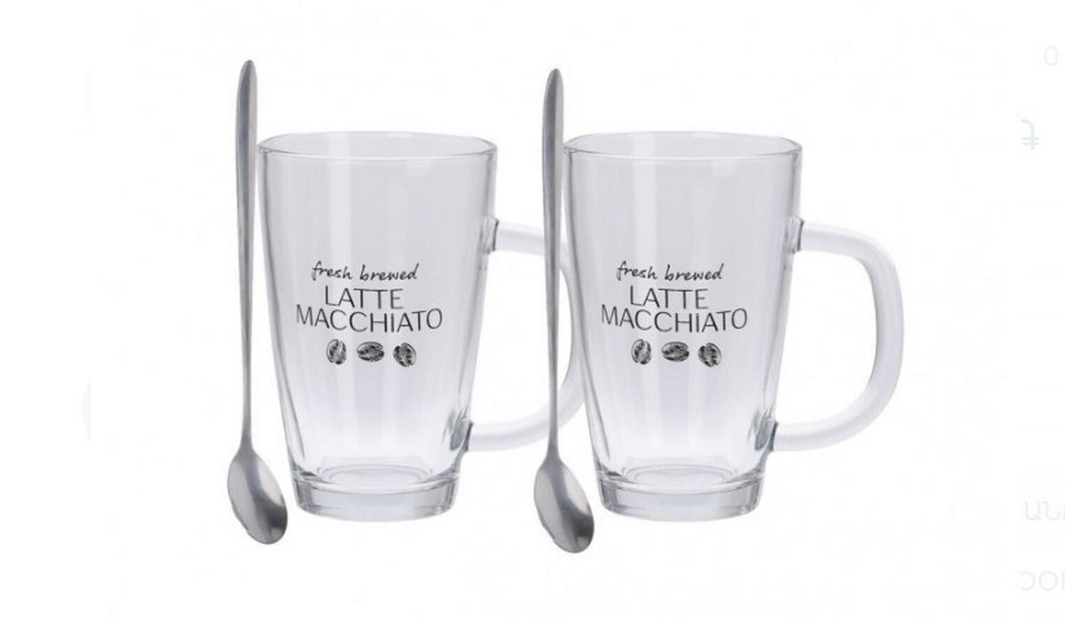 Set de pahare Latte Macchiato - transparent, Basics, sticlă (7,8/12/7,8cm)