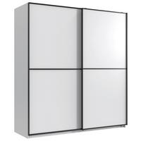 Schwebetürenschrank Ulm Weiß - Schwarz/Weiß, Holzwerkstoff/Metall (135/198/65cm) - Mömax
