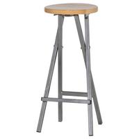 Barhocker Holz/Anthrazit - Anthrazit/Beige, Basics, Holz/Metall (35/82/35cm) - Gardenson