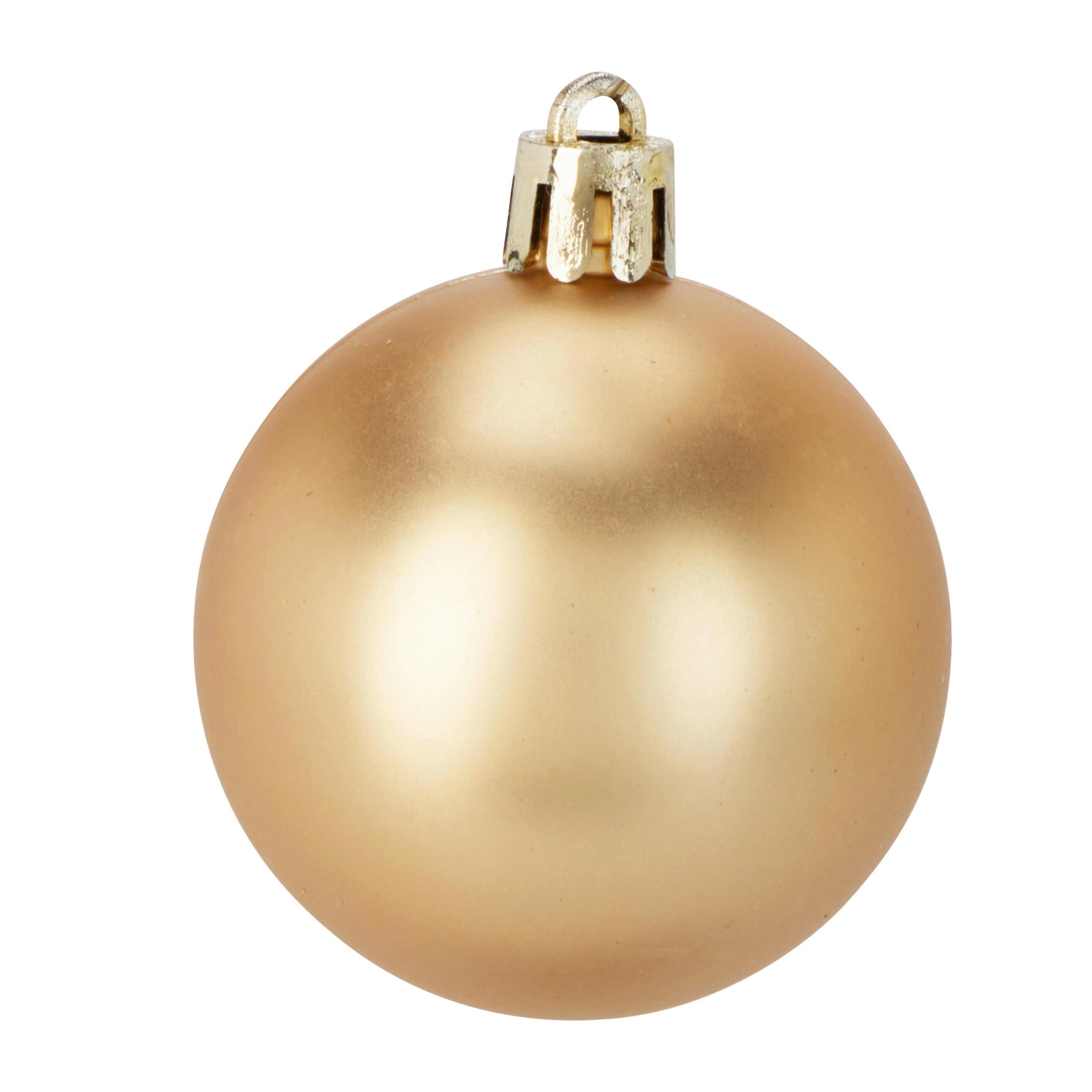 Christbaumkugel-Set Romy Goldfarben 16-teilig - Goldfarben, KONVENTIONELL, Kunststoff (5cm) - Mömax