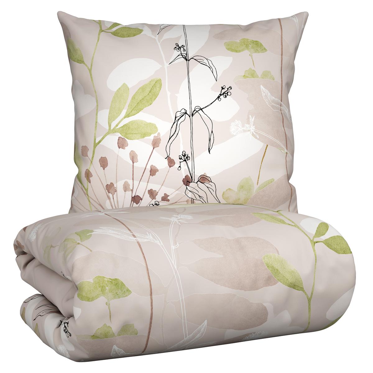 BETTWÄSCHESET LOALA XXL - Beige/Grün, Romantik / Landhaus, Textil (200/210cm) - Mömax