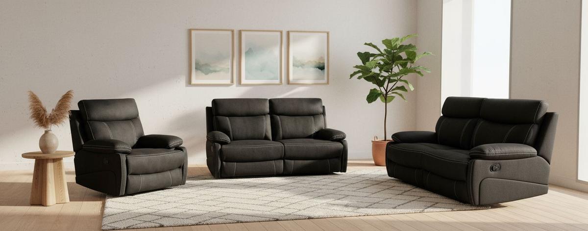 Dvosed Ember, Črna - črna, Basics, kovina/tekstil (178/103/96cm) - Livetastic