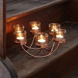 Kerzenhalter Eike inkl. Gläser ca. 29/9 cm - Kupferfarben, MODERN, Glas/Metall (29/25,5/9cm) - Mömax modern living