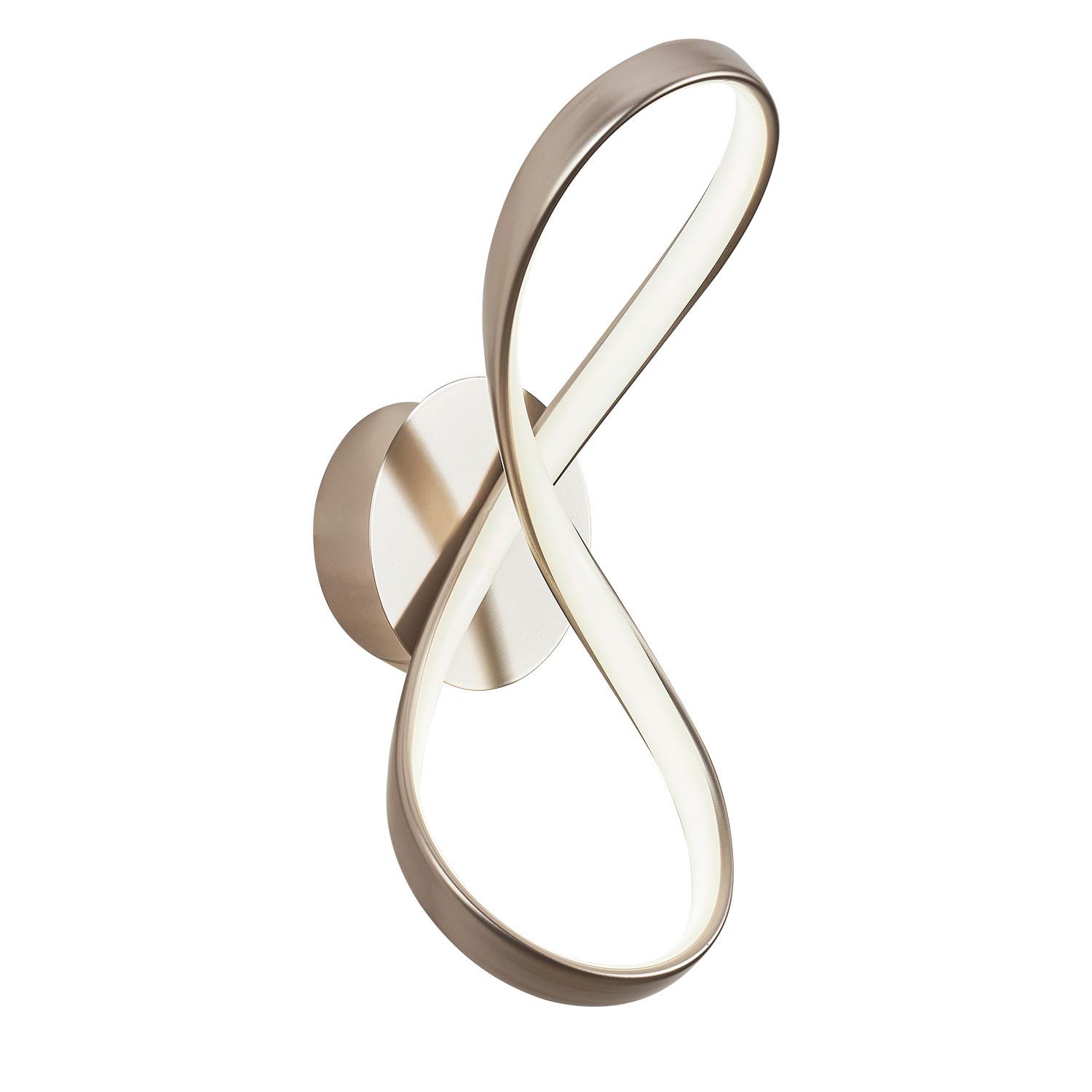 Wandleuchte Infinity Silberfarben max. 12 Watt - Silberfarben, Design, Metall (15/15/34cm)